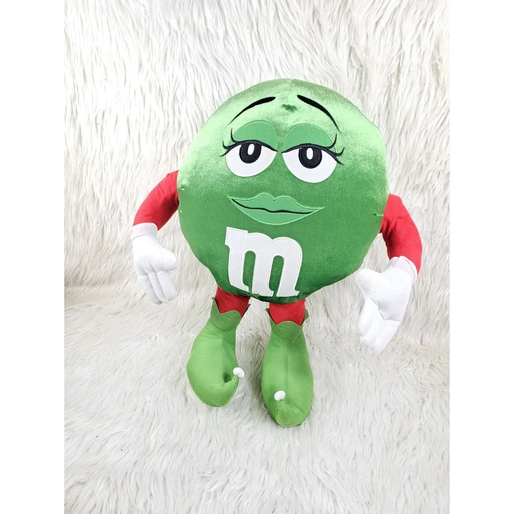 Super Nice Jumbo Mrs. M&M Christmas Plush 24 Inches Green Red